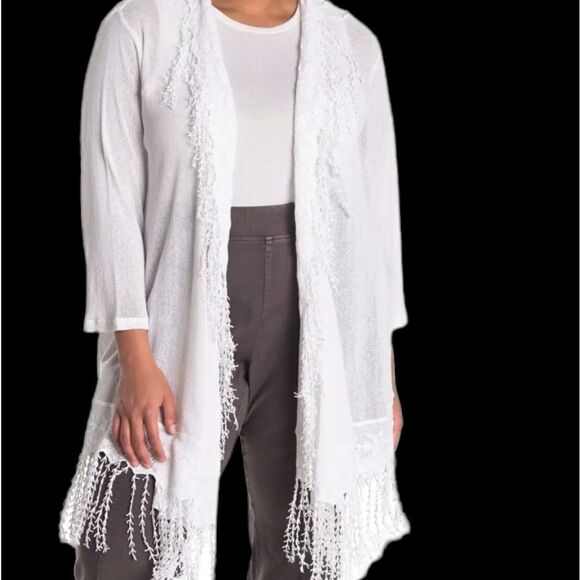 XCVI Dogwood lace trim Cardigan - Picture 1 of 5